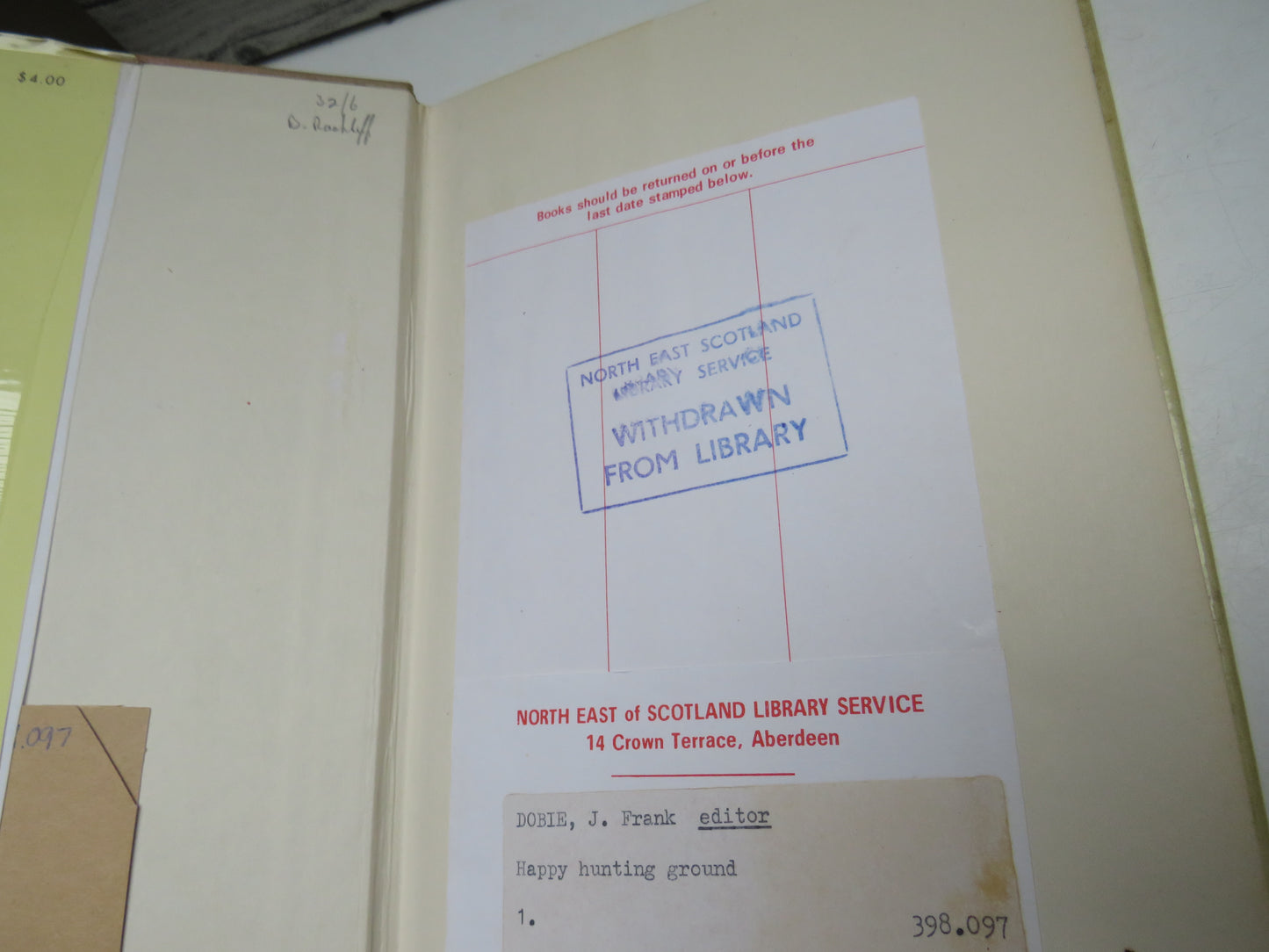 Happy Hunting Ground, Publications of the Texas Folklore Society Number IV, edited by J. Frank Dobie, 1964