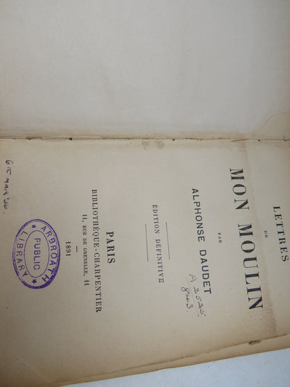 Lettres De Mon Moulin Par Alphonse Daudet 1891 Antique French Book book image 4
