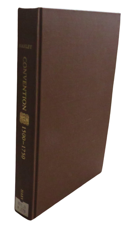 Convention 1500-1750 By Lawrence Manley 1980 book front cover