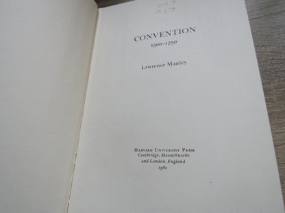 Convention 1500-1750 By Lawrence Manley 1980 book image 3