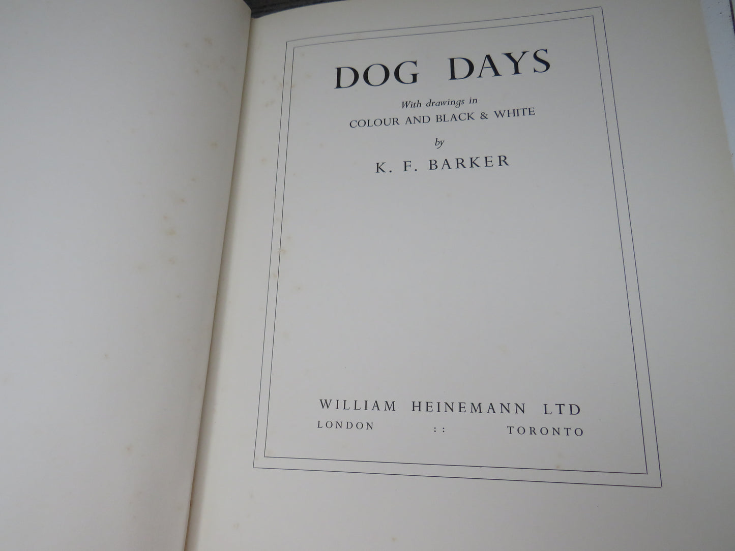 Dog Days With Drawings In Colour and Black and White By K.F. Barker 1938 (Vintage Art Book) book 3
