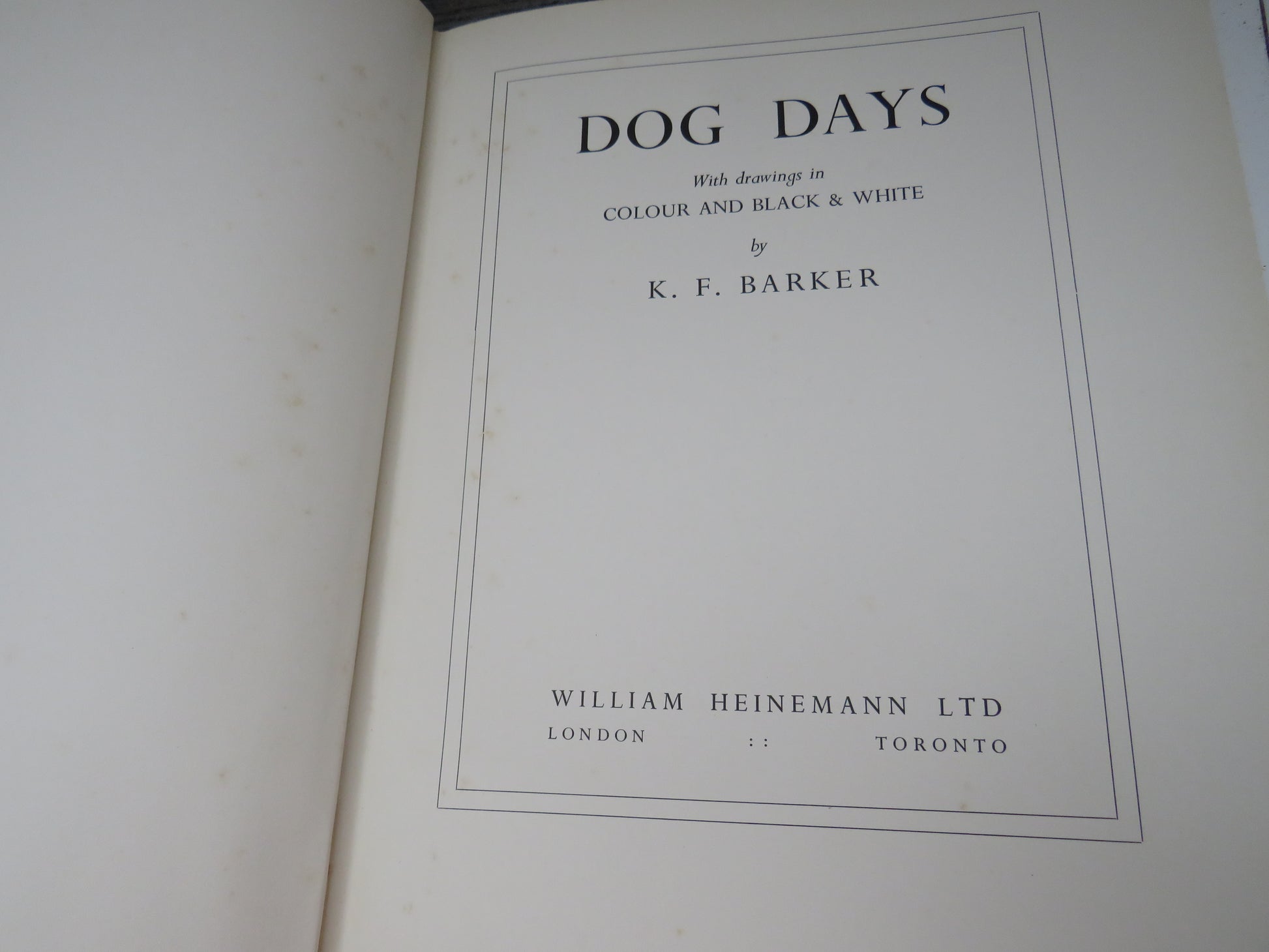 Dog Days With Drawings In Colour and Black and White By K.F. Barker 1938 (Vintage Art Book) book 3