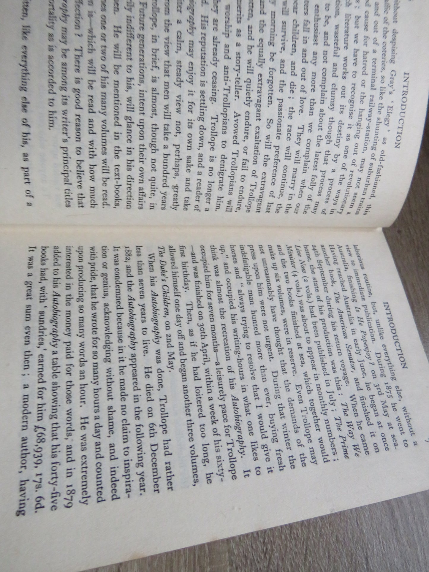 An Autobiography By Anthony Trollope 1946