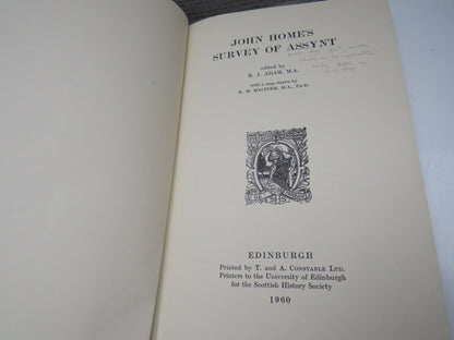 John Home's Survey of Assynt Edited By R. J. Adam 1960 book image 4