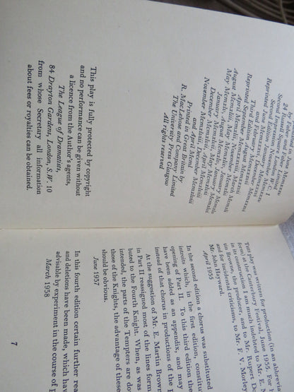 Murder In The Cathedral By T.S. Eliot 1948 book image 4
