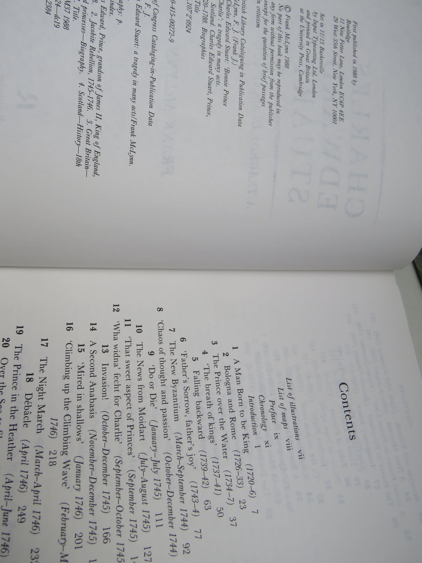 Charles Edward Stuart A Tragedy In Many Acts By Frank McLynn 1988