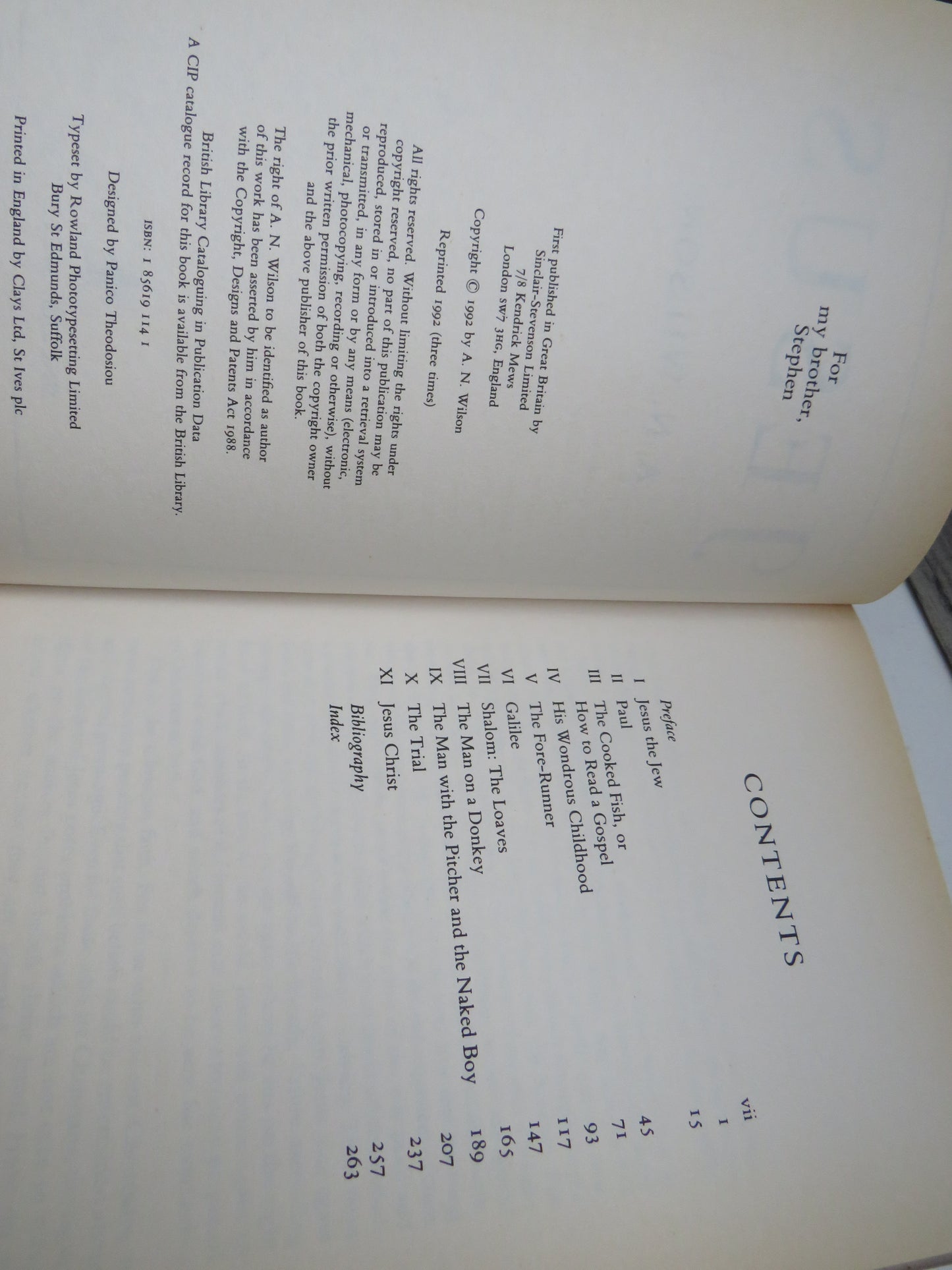 Jesus By A. N. Wilson 1992