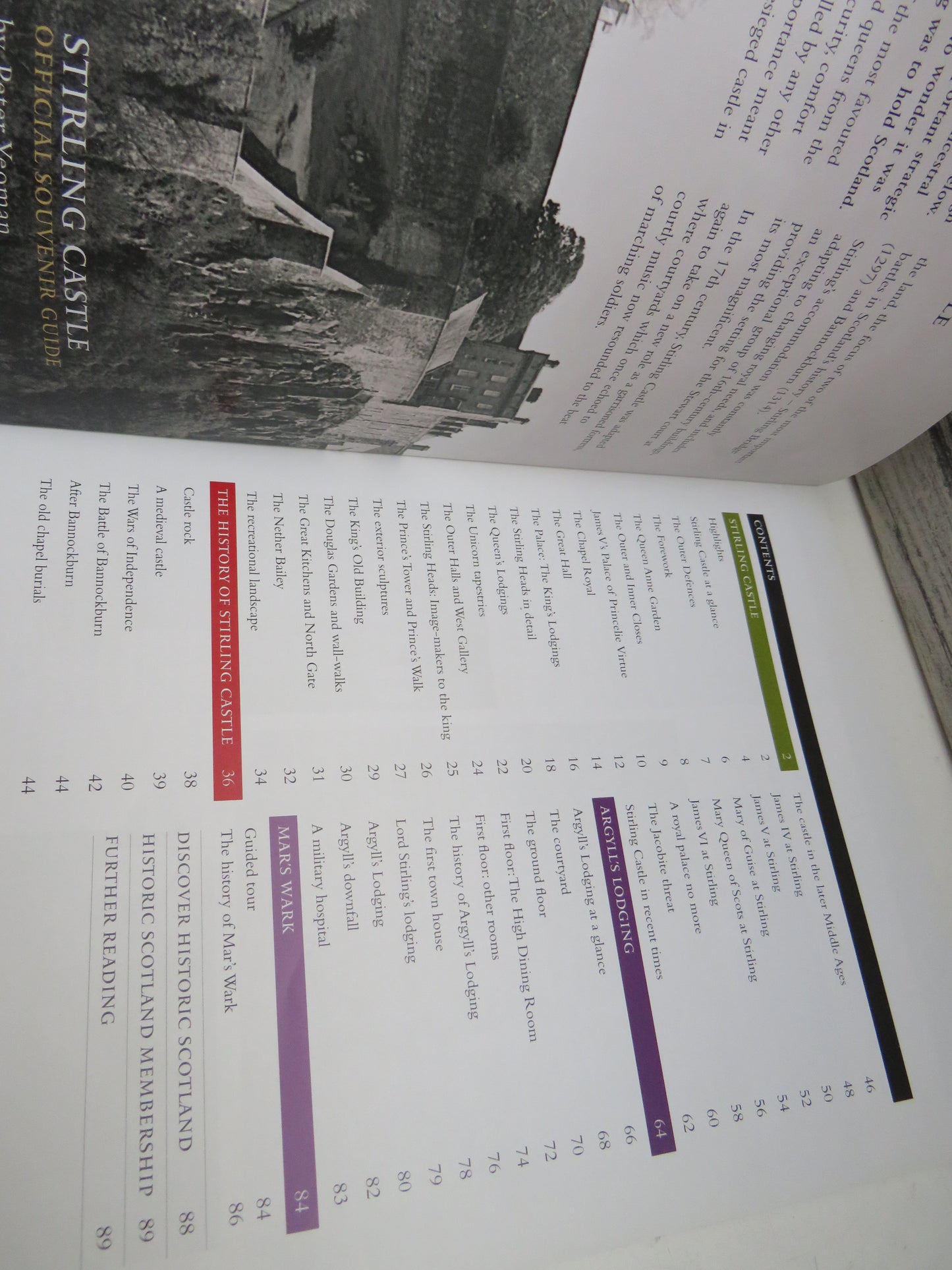 Stirling Castle Argyll's Lodging and Mar's Wark Official Souvenir Guide By Kirsty Owen