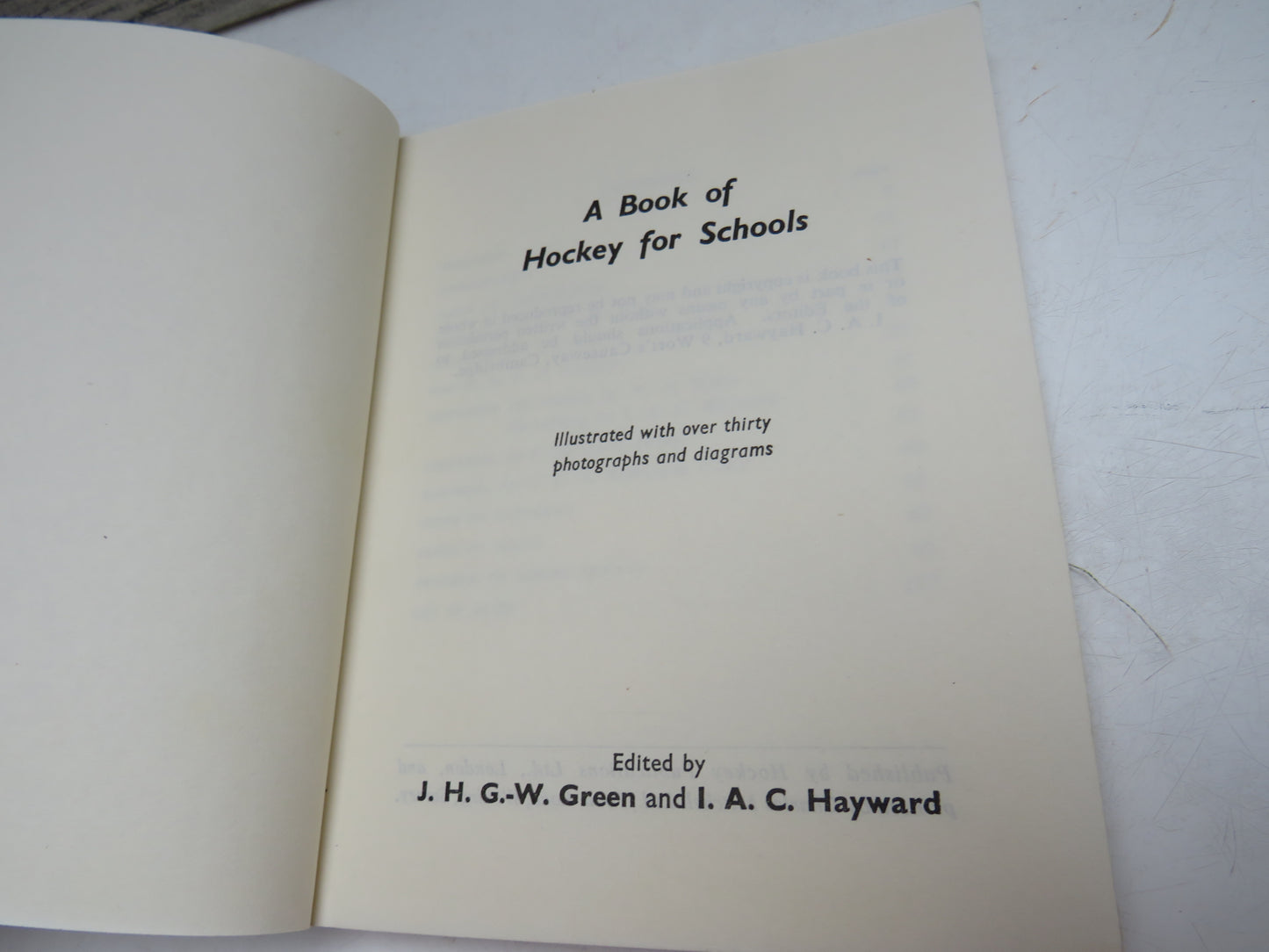 A Book of Hockey For Schools Illustrated With Over Thirty Photographs and Diagrams