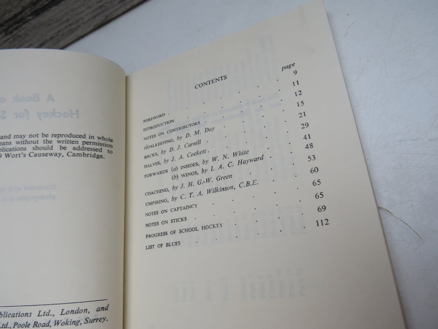 A Book of Hockey For Schools Illustrated With Over Thirty Photographs and Diagrams