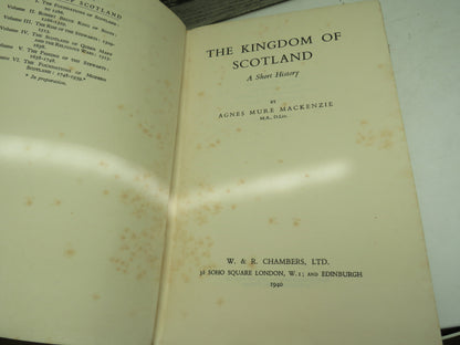 The Kingdom of Scotland A Short History By Agnes Mure Mackenzie 1940 book image 4