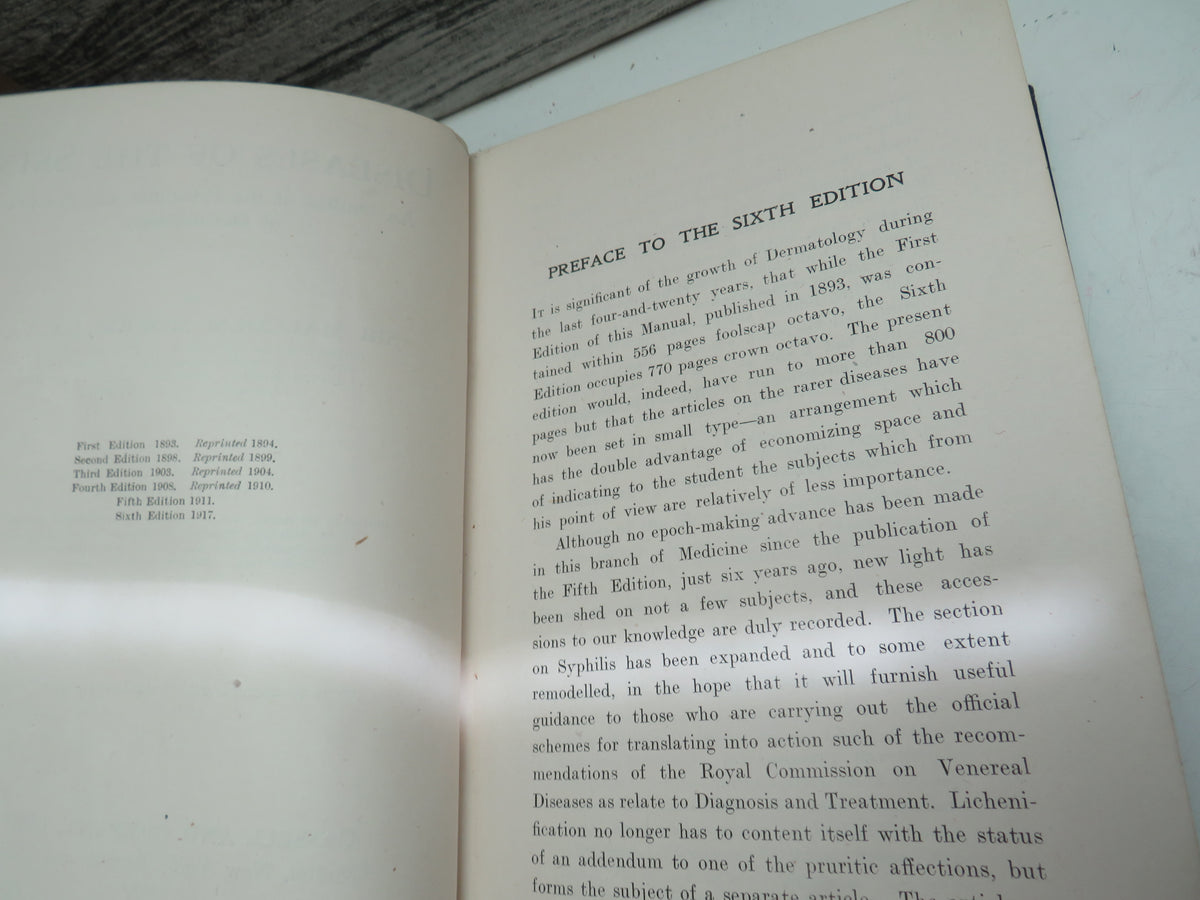Diseases of the Skin An Outline of the Principles and Practice of Dermatology By Sir Malcolm Morris 1917