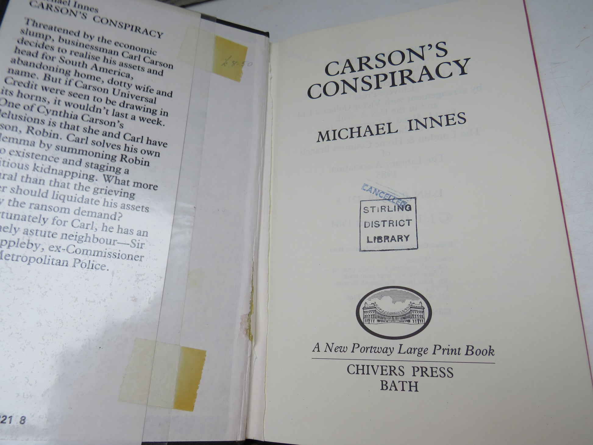 Carson's Conspiracy By Michael Innes 1985 (Modern Mystery Book) book 3