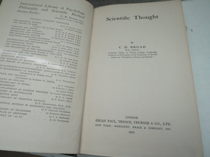 Scientific Thought BY C. D. Broad 1923 book image 4