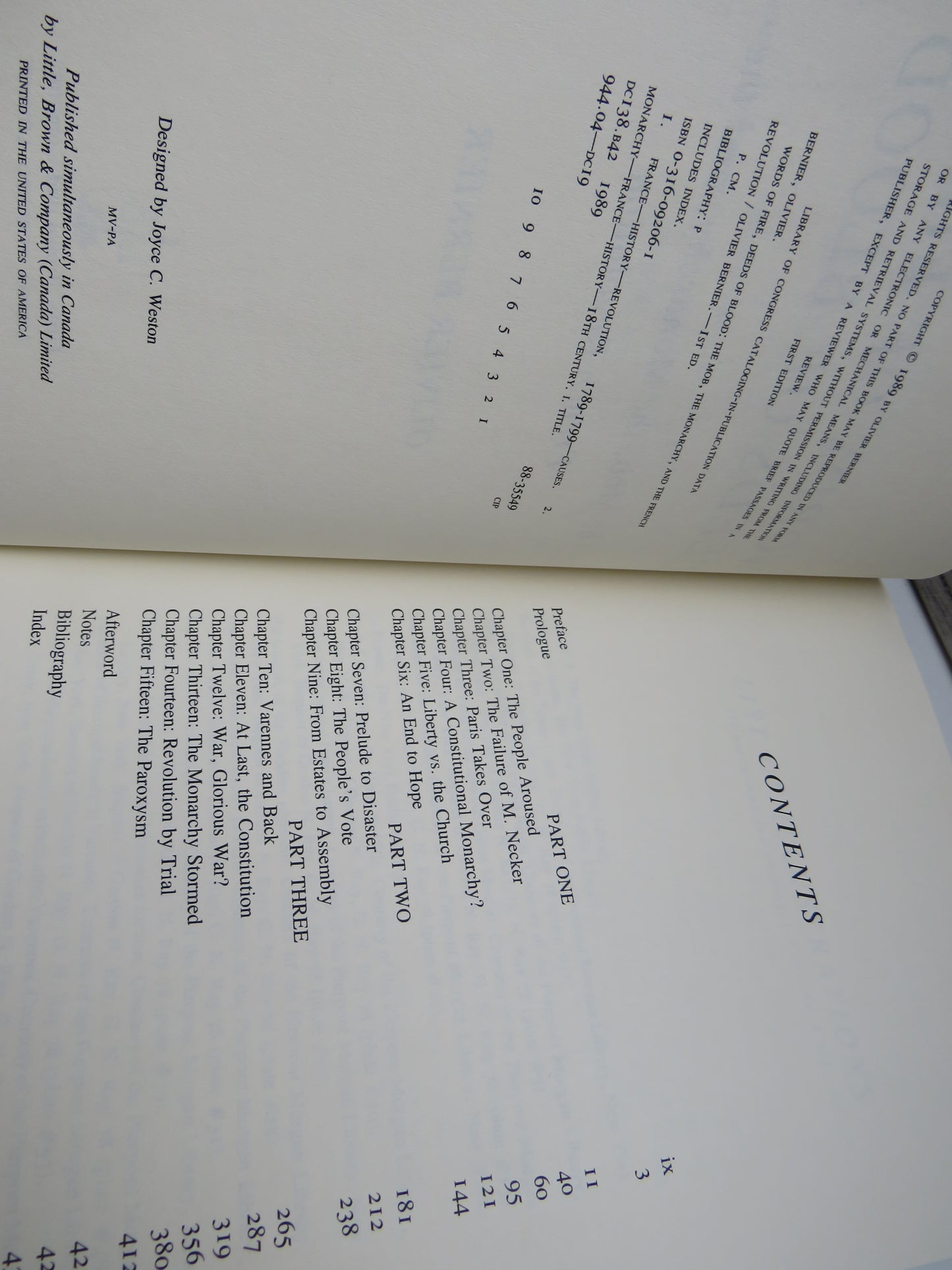 Words of Fire, Deeds of Blood The Mob, The Monarchy, and the French Revolution By Oliver Bernier 1989