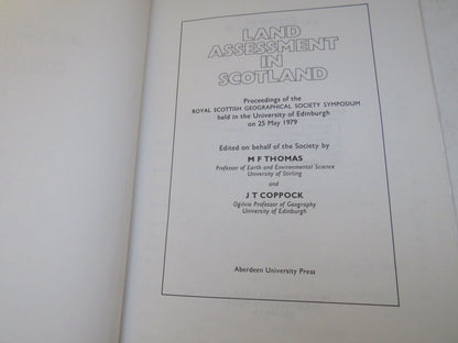 Land Assessment In Scotland Proceedings of the Royal Scottish Geographical Society Symposium Held In book image 4