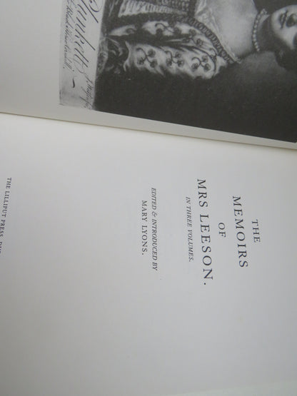 The Memoirs of Mrs Leeson In Three Volumes 1995