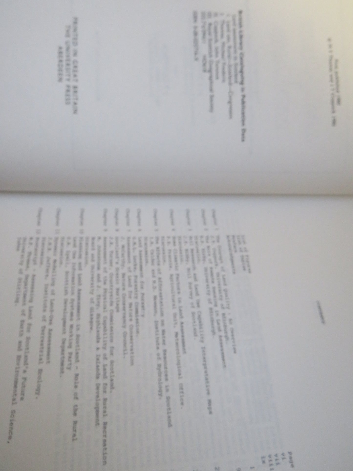 Land Assessment In Scotland Proceedings of the Royal Scottish Geographical Society Symposium Held In The University of Edinburgh on 25 May 1979