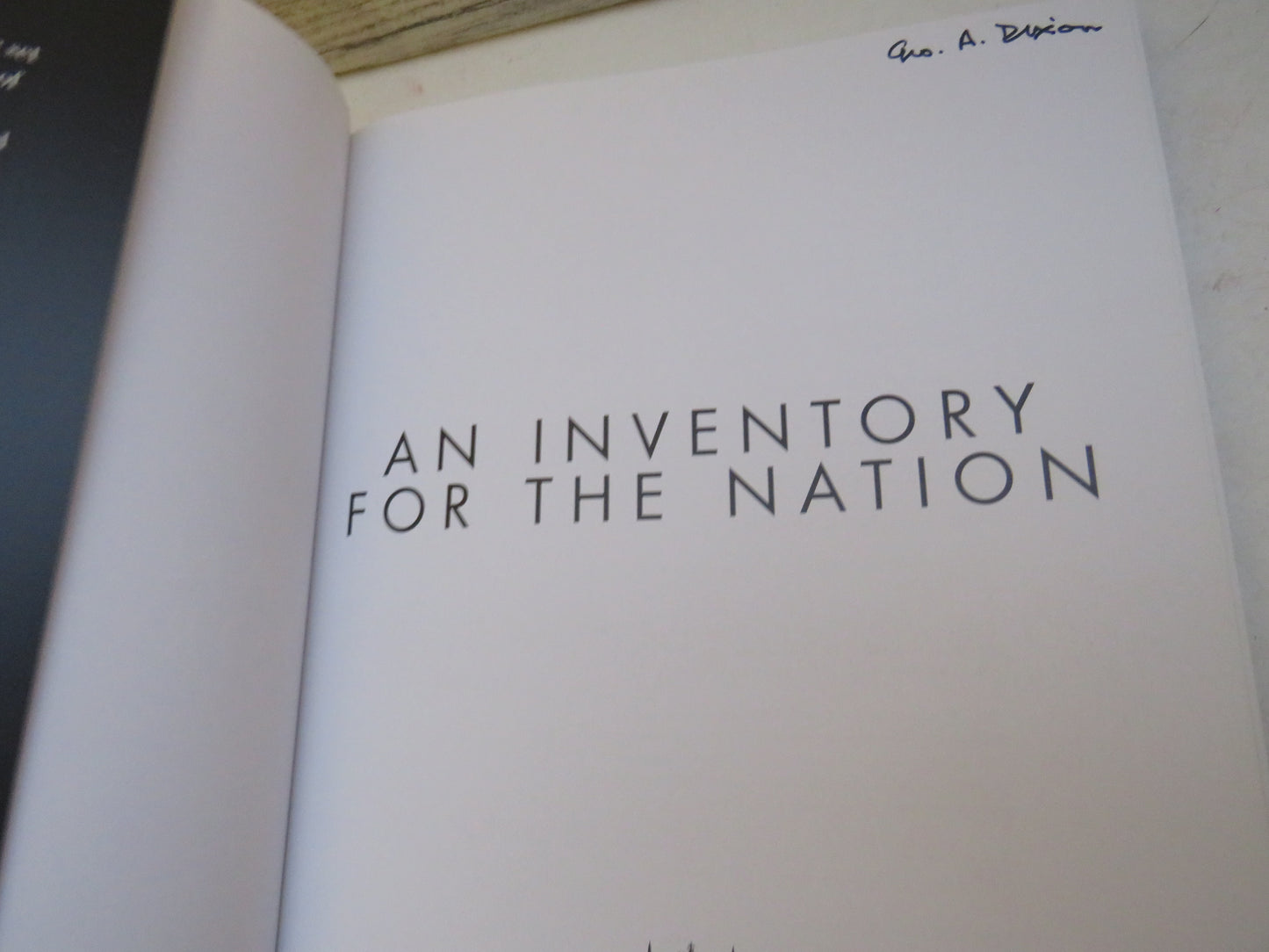 An Inventory For The Nation