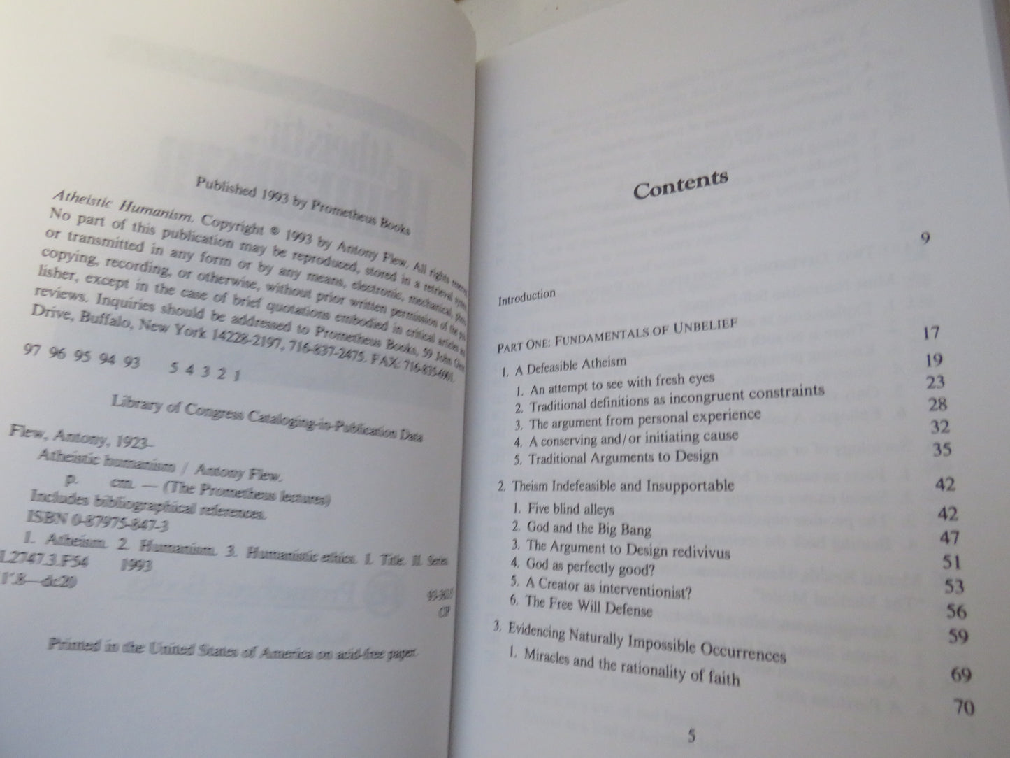 Atheistic Humanism By Antony Flew 1993