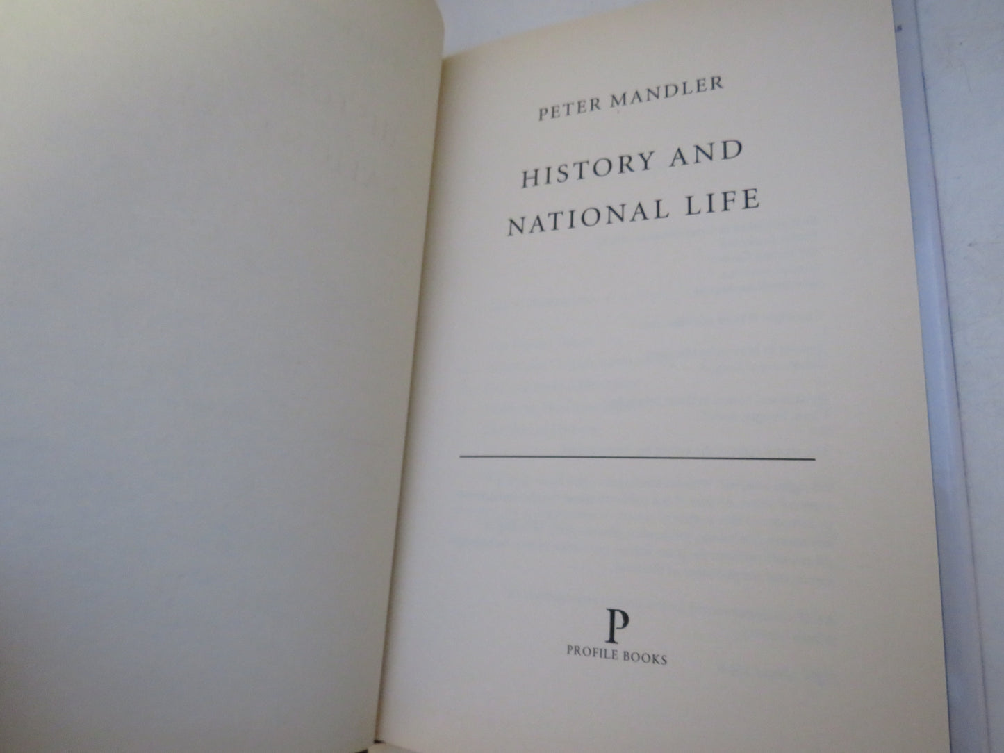 History and National Life By Peter Mandler 2002