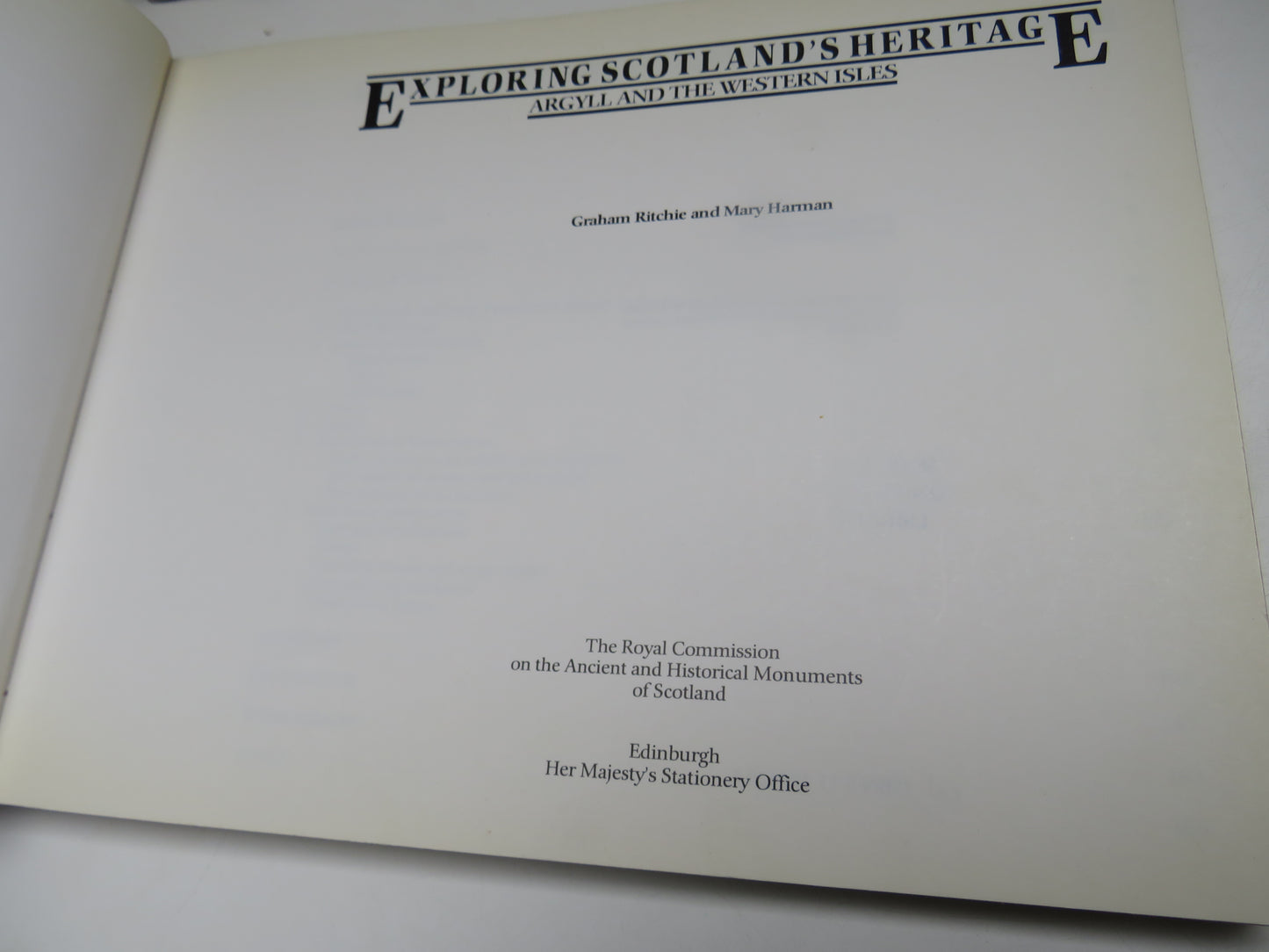 Exploring Scotland's Heritage Argyll and the Western Isles By Graham Ritchie and Mary Harman 1985