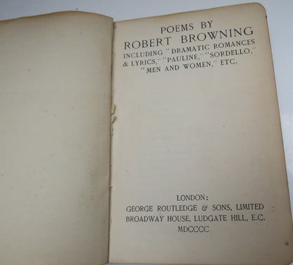 Poems By Robert Browning Including Dramatic Romances & Lyrics Pauline Sordello Men and Woman ETC 190 book image 4