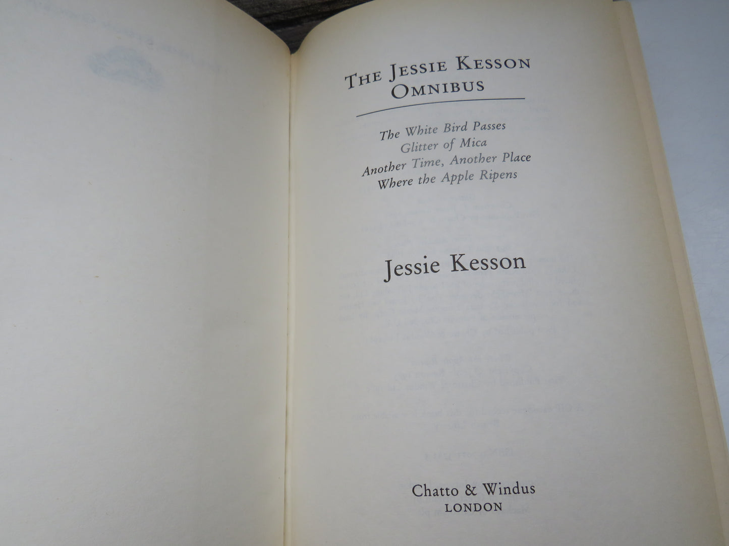 The Jessie Kesson Omnibus The White Bird Passes Glitter of Mica Another Time, Another Place Where The Apple Ripens By Jessie Kesson 1983
