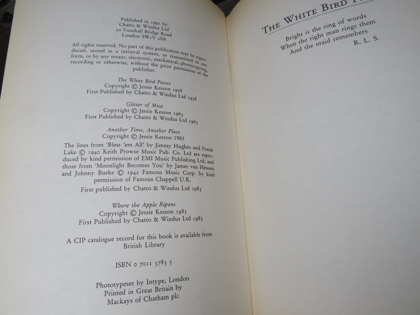 The Jessie Kesson Omnibus The White Bird Passes Glitter of Mica Another Time, Another Place Where The Apple Ripens By Jessie Kesson 1983