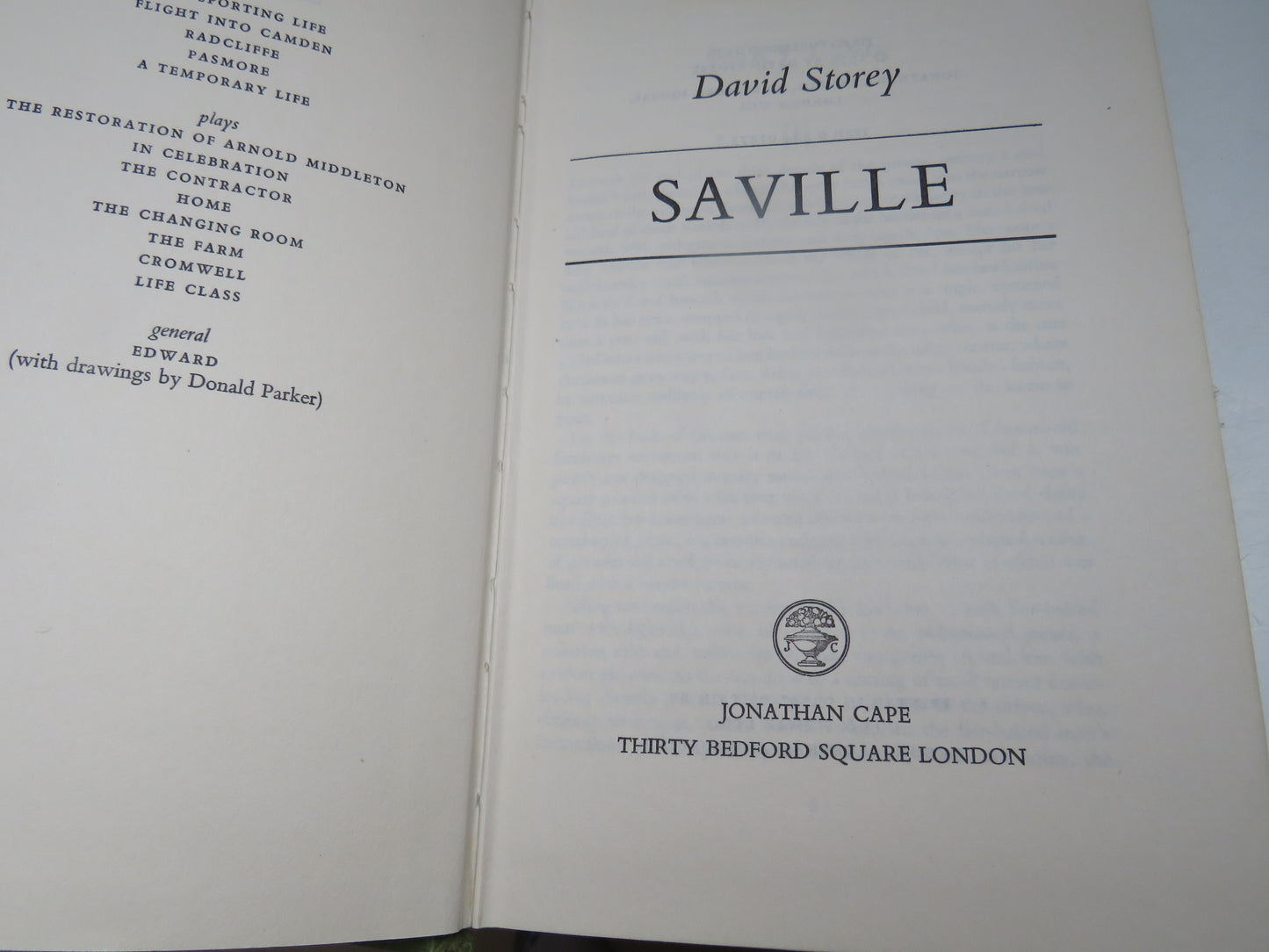 Saville By David Storey 1976