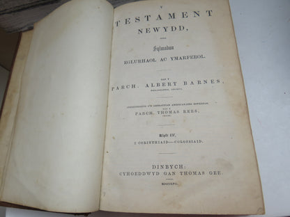 Y Testament Newydd, Gyda Eglurhaol AC Ymarferol Gan Y Parch Albert Barnes 1857 (Antique Religious Bo book image 4