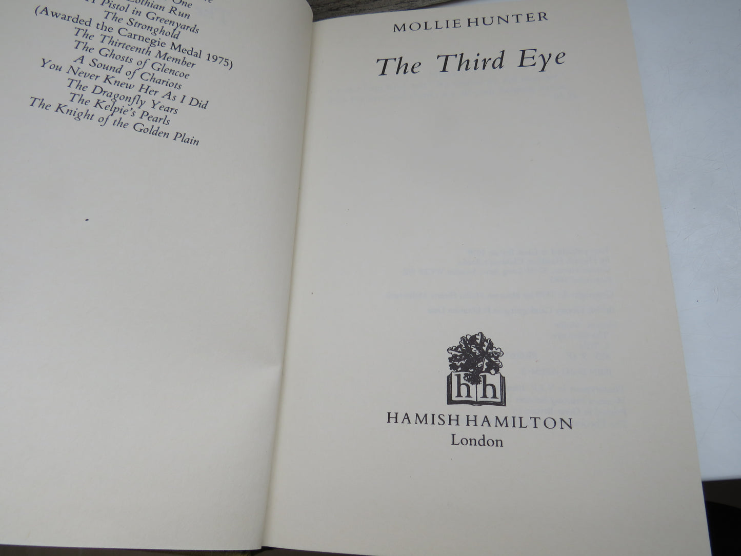 The Third Eye By Mollie Hunter 1983