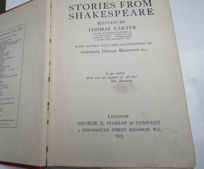 Stories From Shakespeare Retold By Thomas Carter 1913 book image 3