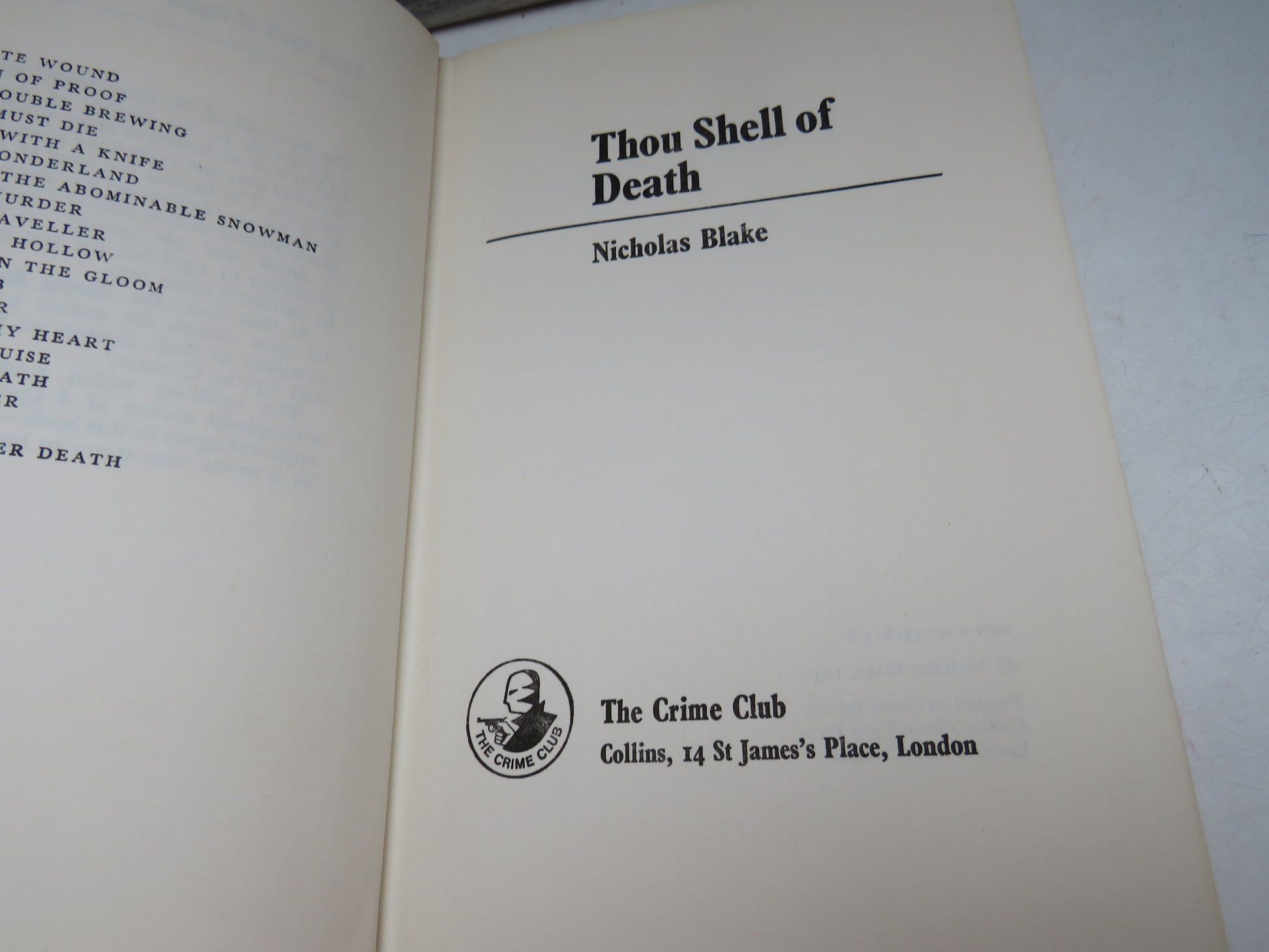 Thou Shell of Death By Nicholas Blake (Modern Mystery Book) book 3