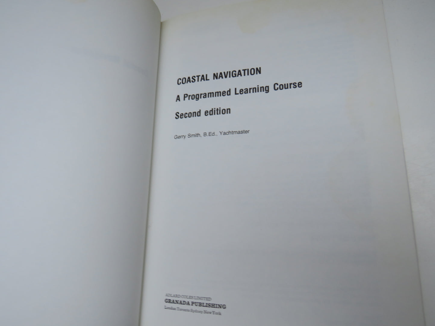 Costal Navigation A Programmed Learning Course 2nd Edition By Gerry Smith Yachtmaster 1981