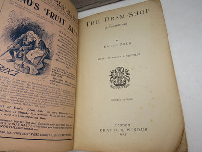 The Dram-Shop (L'Assommoir) By Emile Zola 1903 (Antique Novel Book) book image 3