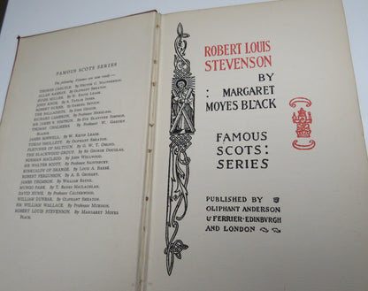 Robert Louis Stevenson By Margaret Moyes Black Famous Scots: Series 1898 book image 3