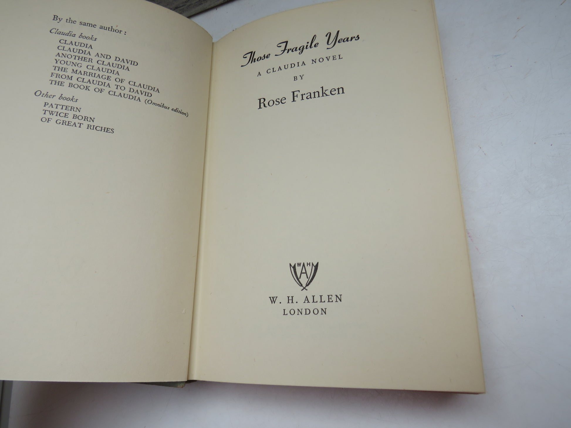 Those Fragile Years A Claudia Novel By Rose Franken (Vintage Novel Book) book 3