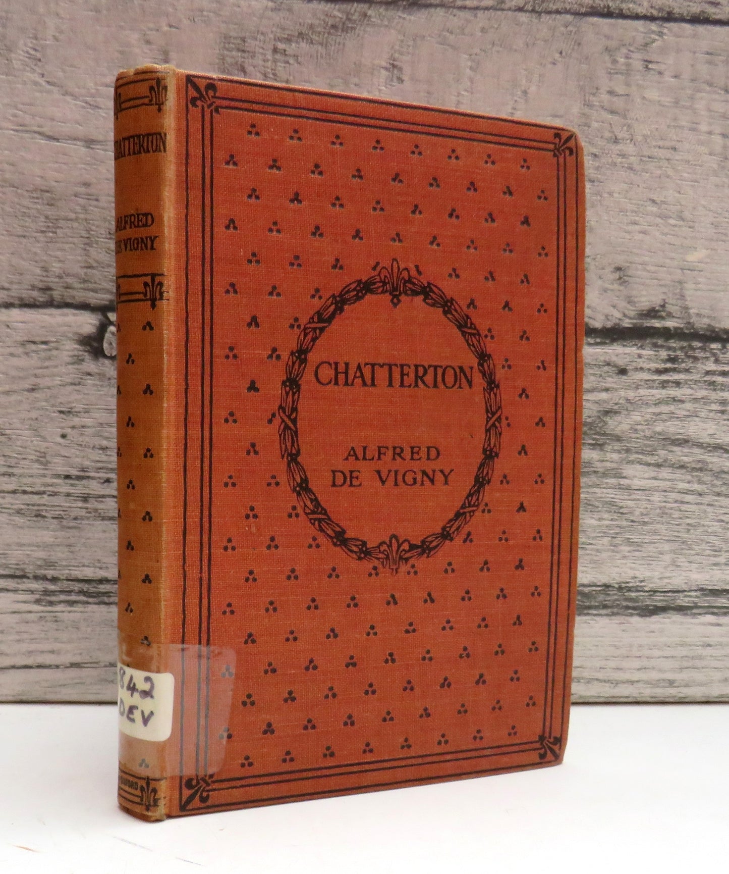 Chatterton By Alfred De Vigny Edited by E. Lauvriere 1947 (Vintage Poetry Book) book cover