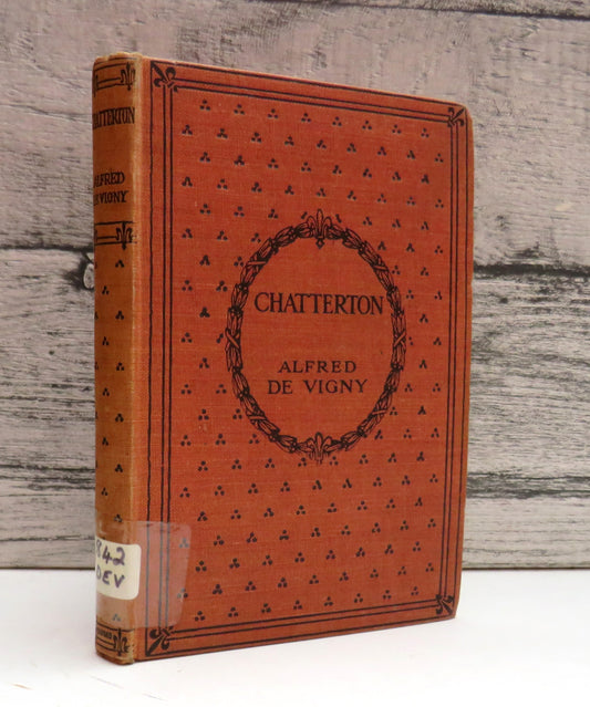 Chatterton By Alfred De Vigny Edited by E. Lauvriere 1947 (Vintage Poetry Book) book cover