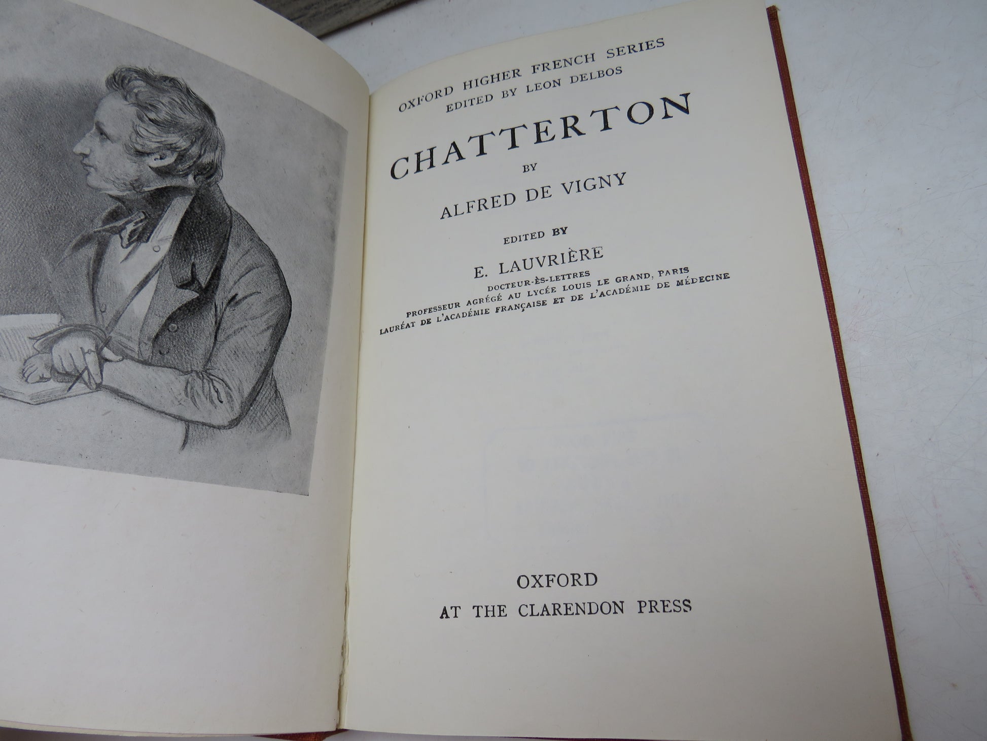 Chatterton By Alfred De Vigny Edited by E. Lauvriere 1947 (Vintage Poetry Book) book 4