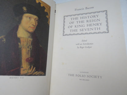 The History of the Reign of King Henry The Seventh By Francis Bacon 1971 Folio Society book image 3