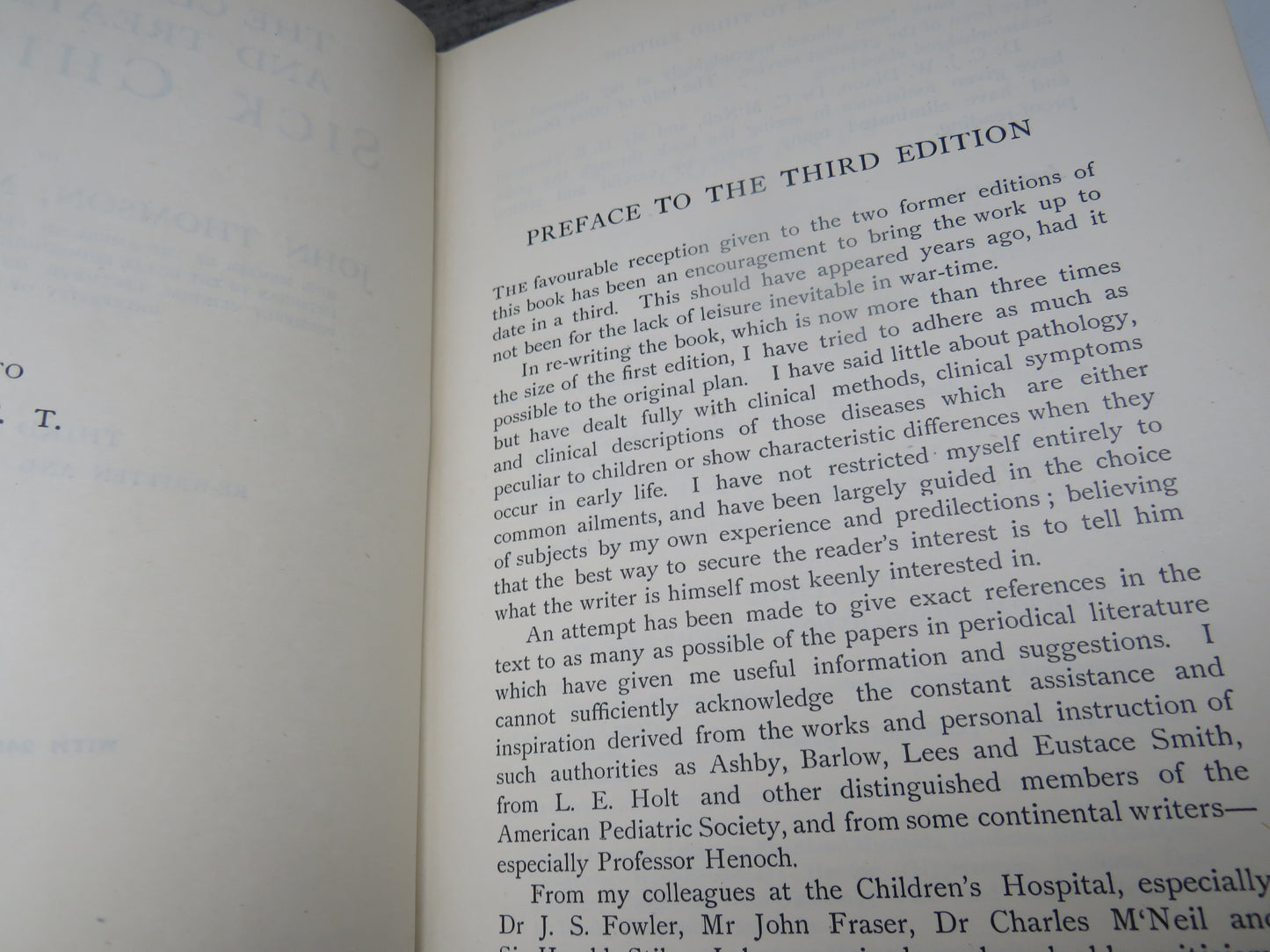 The Clinical Study and Treatment of Sick Children By John Thomson 1921