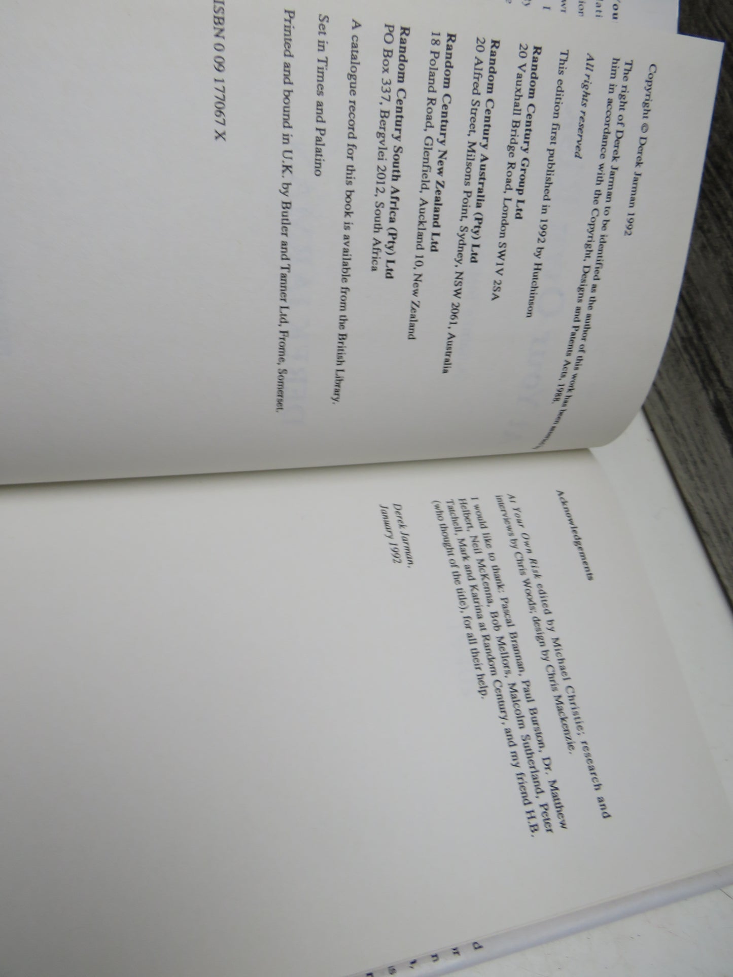 At Your Own Risk A Saint's Testament By Derek Jarman 1992