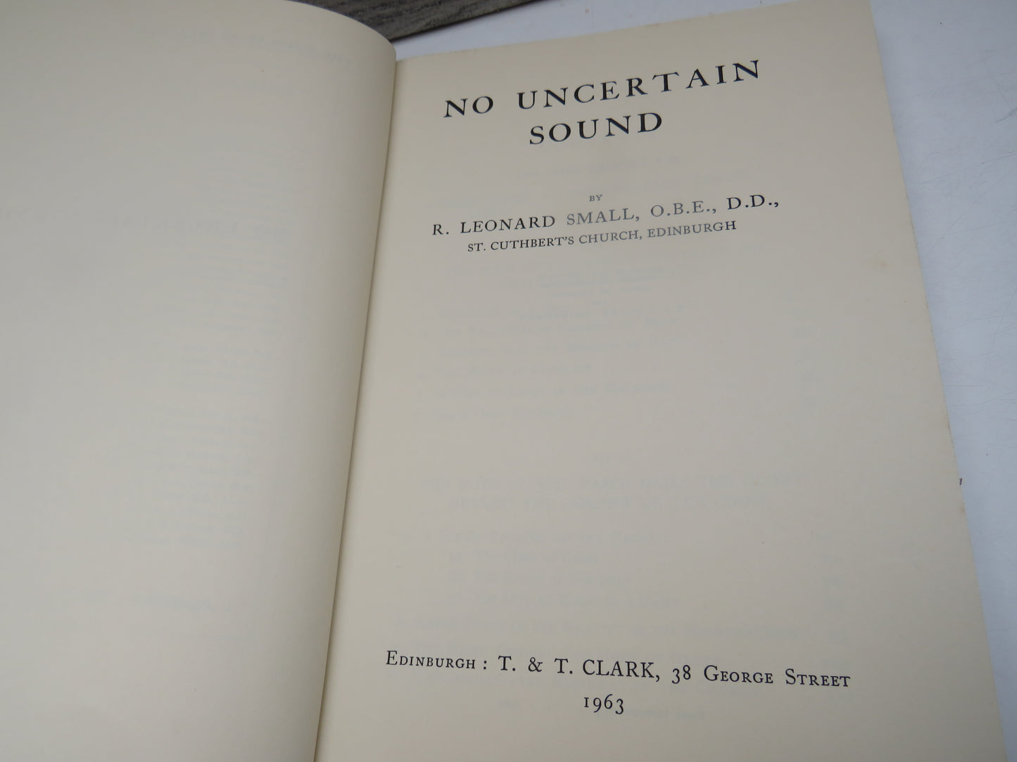 No Uncertain Sound By R. Leonard Small 1963