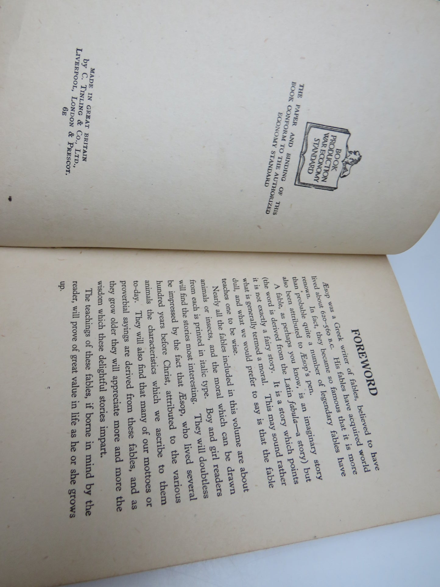 Aesop's Fables For Young People Illustrated by R.F. White