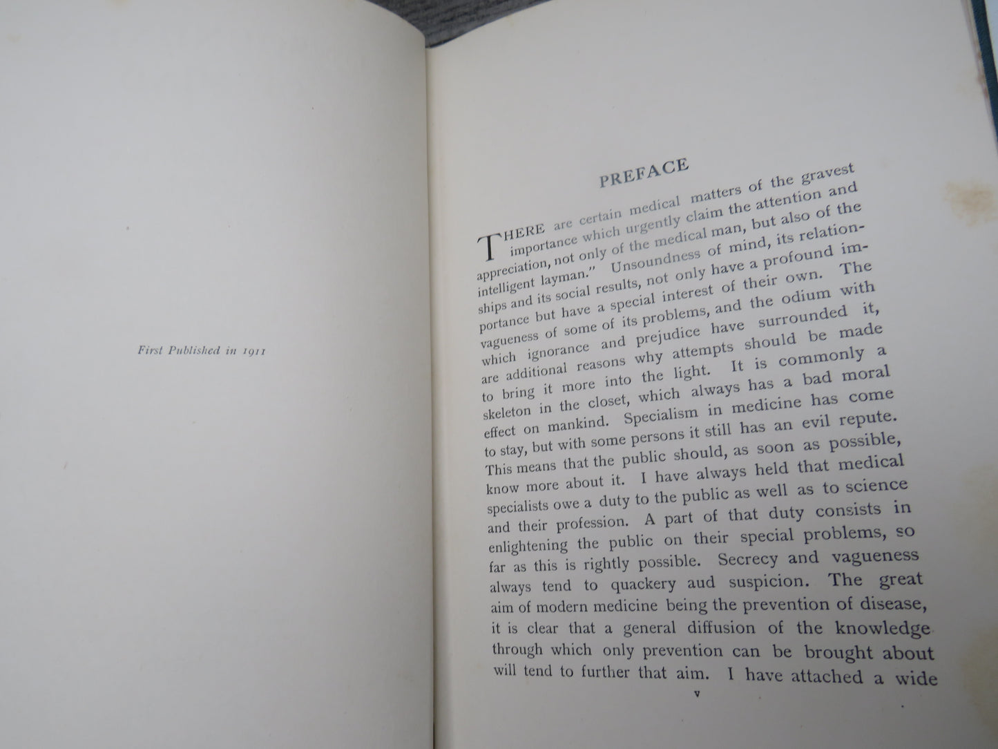 Unsoundness of Mind By T.S. Clouston 1911 1st Edition