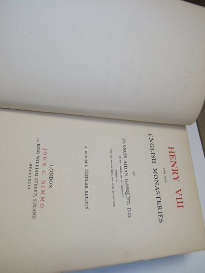 Henry VIII and The English Monasteries By Francis Aidan Gasquet 1899 book image 6