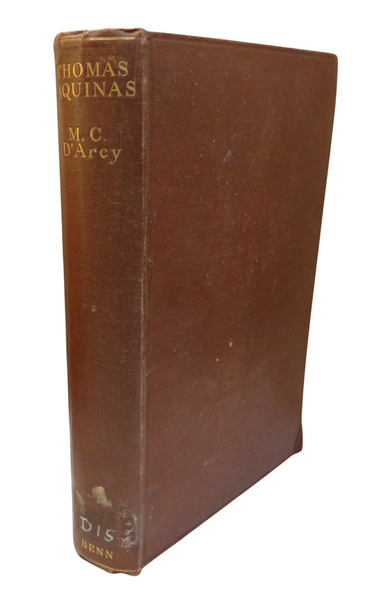 Thomas Aquinas By Rev. M. C. D'Arcy 1930 1st Edition