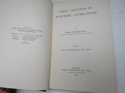 Three Centuries of Scottish Literature By Hugh Walker Vol. I 1893 book image 4